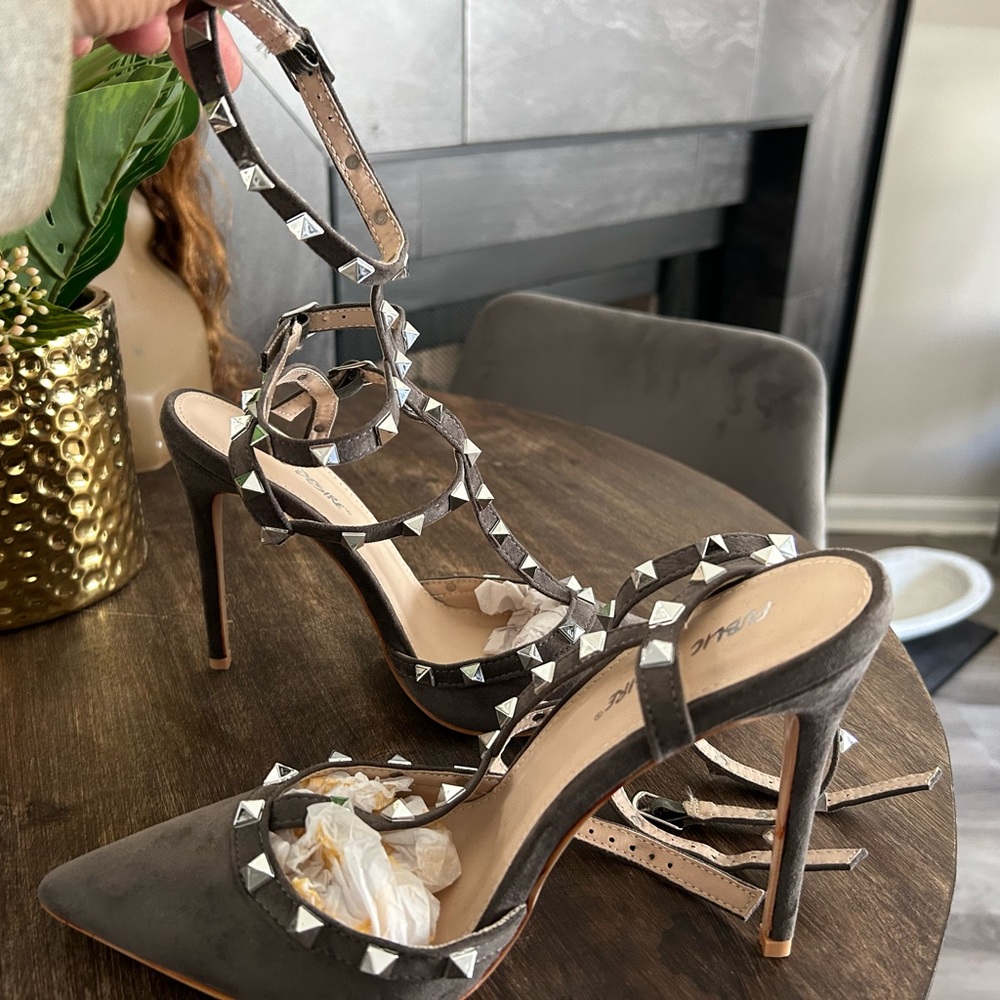 Never worn Grey dress shoe with silver studs